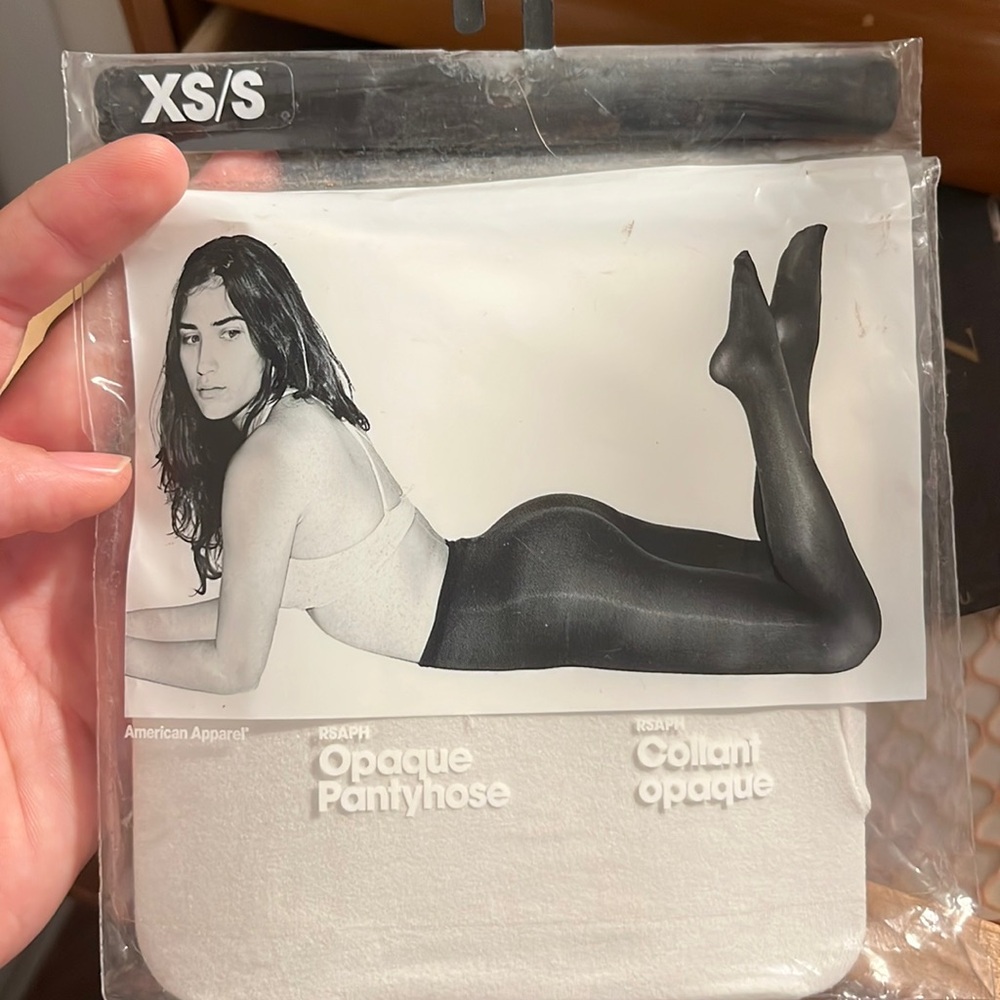 BNWT American Apparel opaque pantyhose in white size xs/s